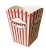 popcornbägare stor 2,9 liter med röda och vita ränder och stjärnor och text där det står popcorn i ett moln