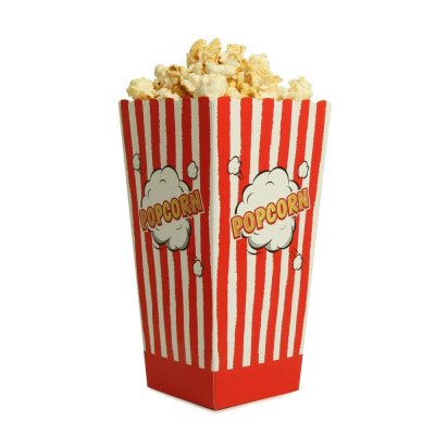 Popcornbägare 1,7 l - Röd/Vit x 10 st. Sephra