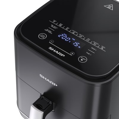 airfryer 5,5 liter svart sharp GS552AEB knappar