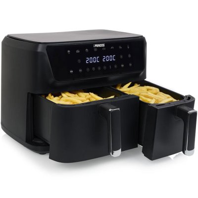 svart airfryer dubbel 6,5L & 4,5L Princess pommes frites 182470