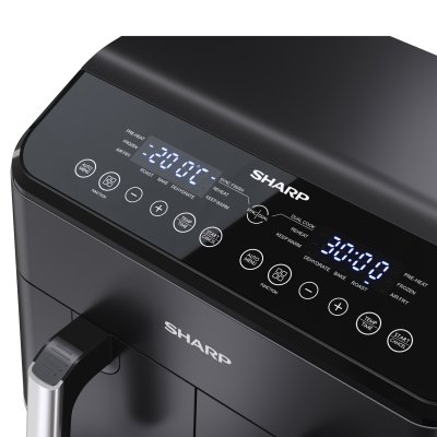 airfryer dubbel AF-GD82AE-B sharp kontrollpanel