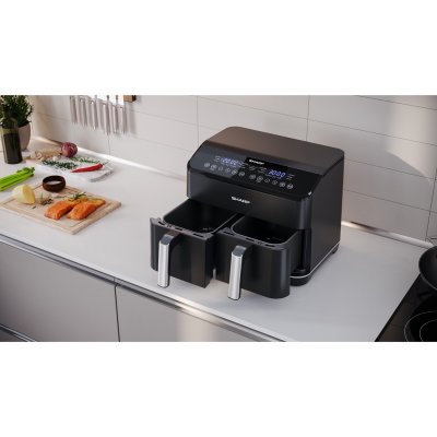 airfryer dubbel AF-GD82AE-B sharp köksbänk