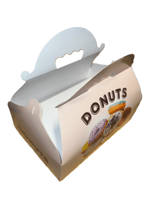 stor låda till donuts med inlägg i 6/12 munkar