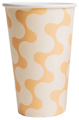 dryckesbägare generisk 450 ml gul vit bubble tea nic