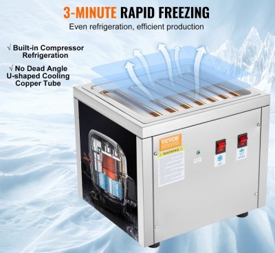 fried ice cream maker snabb frysning 3 minuter rullglass