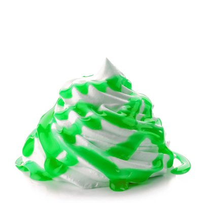 mjukglass med grön mint topping