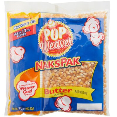 12oz popcorn portionsförpackning naks paks pop weaver