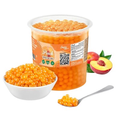 persika popping boba pärlor 3,2 kg the inspire food company FP32PE1