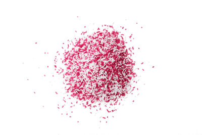 polkaströssel rosa vitt närbild lindahls