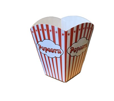 popcornbägare röd vit randig stjärnor text 0,8 liter