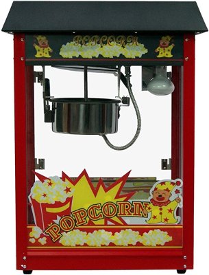 Popcornmaskin 8 oz - Svart tak med vagn.