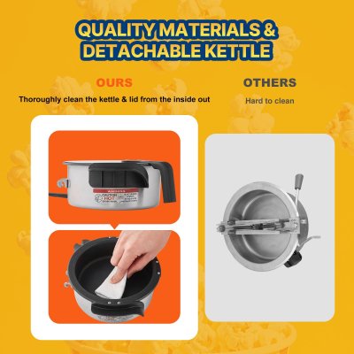 Popcornmaskin - Svart, 4 oz. Vevor