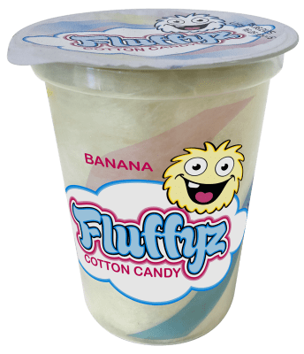 banan gul sockervadd på burk 20 gram Fluffyz 21104