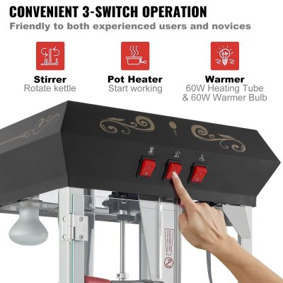 3 switch operation svart popcornmaskin vevor