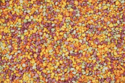 tutti frutti pärlor strössel närbild orange gul grön röd