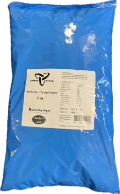 vit choklad non temp pellets i blå 5kg påse jafaris